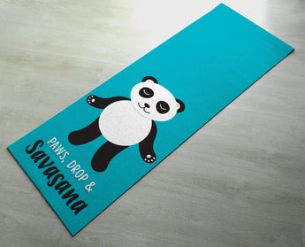 Paws, Drop & Savasana Panda Yoga Mat - Cute Panda Yoga Mat  - Practice Yoga In Style [Gift Idea / Fun Present] Exercise Mat