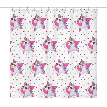 Pink Unicorn Shower Curtain