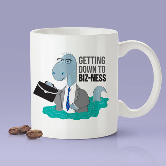 Free Shipping Worldwide - Getting Down To Biz-Ness Mug - Loch Ness Monster [Gift Idea - Makes A Fun Present]