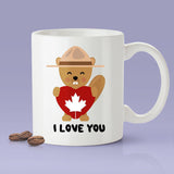 Free Worldwide Shipping - I Love You - Canadian Beaver [Gift Idea For Him or Her - Makes A Fun Present] I Love You Canadian Mug - Canada