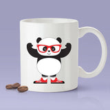 Pumped Up Kicks Panda Love Red Heart Coffee Mug  [Gift Idea - Makes A Fun Present] Blue