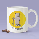 Free Worldwide Shipping - Get Otter Here [Cute Otter  Coffee Mug] - Gift Idea / Yellow