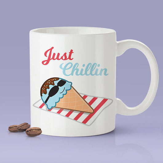 Ice Cream - Just Chillin Mug [Gift Idea - Makes A Fun Present] [For Him / For Her] Cute Ice Cream Mug