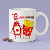 Ketchup & Fries - Always Together Love Mug [Gift Idea - Makes A Fun Present] [For Him / For Her] Cute Couple Mug