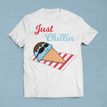 Just Chillin' Ice Cream Cone [Gift Idea - Makes A Fun Present] [For Him/For Her] Unisex T-Shirt XS/Small/Medium/Large/XL