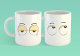 Free Shipping Worldwide - Set of Coffee Mug Eyes - Eye Roll & Tired Eyes [Gift Idea - Makes A Fun Present]