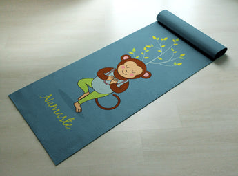 Namaste - Cute Monkey Yoga Mat - Practice Yoga In Style [Gift Idea / Fun Present] Exercise Mat / Monkey Gift