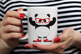 Free Shipping Worldwide - Pumped Up Kicks Panda Love Red Heart Coffee Mug  [Gift Idea - Makes A Fun Present] Blue