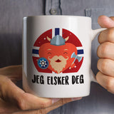 Norwegian Lovers Mug - [Gift Idea For Him or Her - Makes A Fun Present] I Love You Norwegian Mug - Norway / Jeg Elsker deg