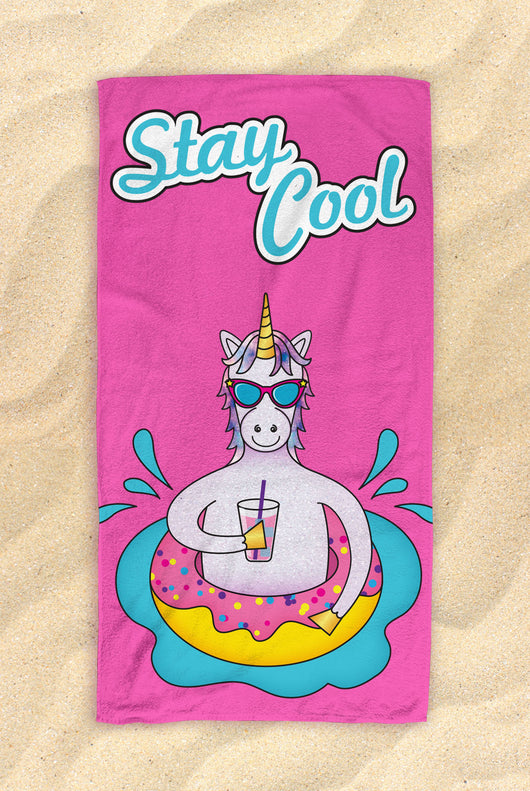 Free Shipping Worldwide - Unicorn In Pool Beach Towel - Cute Unicorn Towel  - Hit The Beach In Style  - Gifts 30”x60”