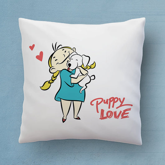 Puppy Love Pillow - The Perfect Bedroom Pillow For Dog Lovers - Cute Decorative Pillow 18x18 inches