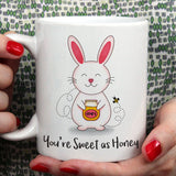 Sweet As Honey - Bunny  Love Mug [Gift Idea - Makes A Fun Present] [For Him / For Her] Cute Bunny Mug