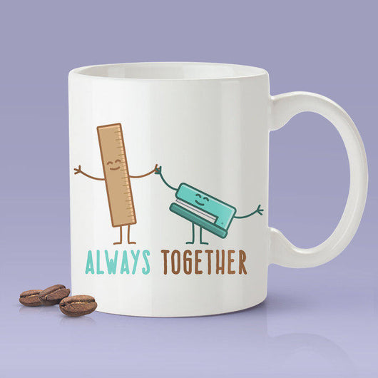 Ruler & Stapler- Always Together Love Mug [Gift Idea - Makes A Fun Present] [For Him / For Her] Cute Office Mug
