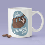 Just Hanging Out - Sloth Mug [Gift Idea For Him or Her - Makes A Fun Present] Cute Sloth Coffee Mug