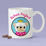 Picture Pugfect - Cute Pug Dog Mug  [Gift Idea - Gift For Him or Her] Blue& Green