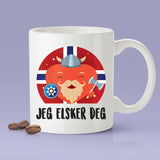 Norwegian Lovers Mug - [Gift Idea For Him or Her - Makes A Fun Present] I Love You Norwegian Mug - Norway / Jeg Elsker deg