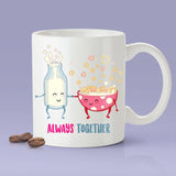 Milk & Ceral Love Mug - Always Together [Gift Idea - Makes A Fun Present] [For Him / For Her] Cute Cereal Mug