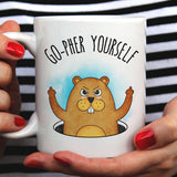 Gopher Yourself - Funny Gopher Mug [Gift Idea - Makes A Fun Present] Finger In The Air