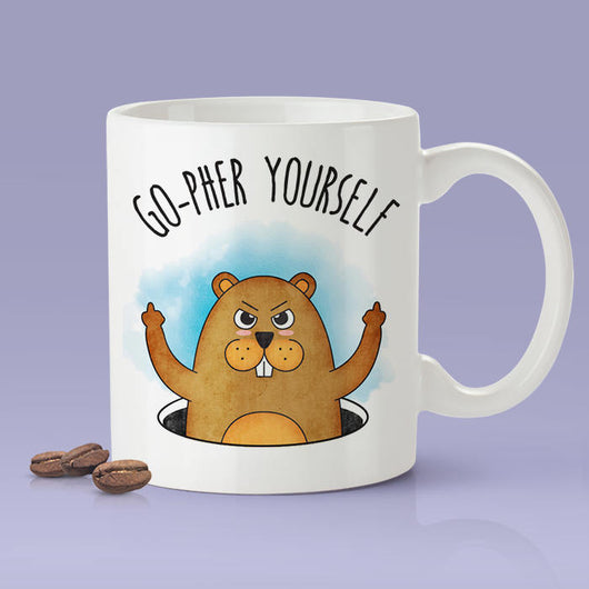 Gopher Yourself - Funny Gopher Mug [Gift Idea - Makes A Fun Present] Finger In The Air