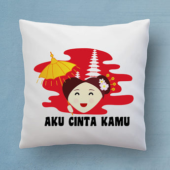 Free Shipping Worldwide - Aku Cinta Kamu Pillow - Say I Love You The Indonesian Way - Cute Decorative Pillow 18x18 inches