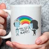 Does This Come In Black? Funny Black Rainbow Cute New Yorker Girl / Funny Goth Emo Mug [Gift Idea - Makes A Fun Present]