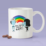 Does This Come In Black? Funny Black Rainbow Cute New Yorker Girl / Funny Goth Emo Mug [Gift Idea - Makes A Fun Present]