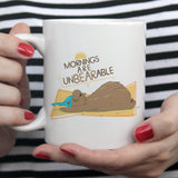 Free Worldwide Shipping - Mornings Are Unbearable Cute Coffee Mug - Sleeping Bear Hibernating  [Gift Idea - Makes A Fun Present]