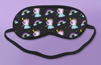 Free Worldwide Shipping - Cute Black & Rainbow Unicorn Sleeping Mask [Gift Idea / Fun Present] Eyeshade