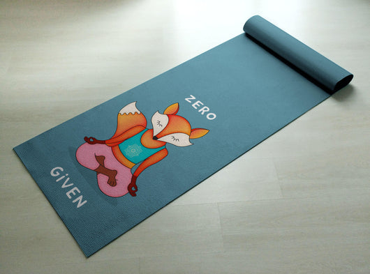 Zero Fox Given - Colorful Yoga Mat - Cute Animal Yoga Mat [Fun Present]