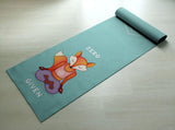 Zero Fox Given Yoga Mat - Practice Yoga In Style [Gift Idea / Fun Present] Exercise Mat / Cute Animal Yoga Mat / Green Yoga Mat