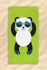 Panda Beach Towel [Blue / Yellow / Green] -  Cute Panda Towel - 30”x60”
