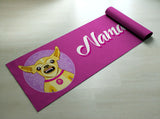 Free Shipping - Pink Printed Namaslay Dog Yoga Mat - Customized Yoga gifts for him/her - Thick & tear proof material - Green Yoga Mat