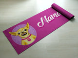 Pink Printed Namaslay Dog Yoga Mat - Customized Yoga gifts for him/her - Thick & tear proof material - Green Yoga Mat