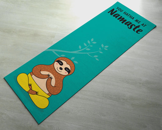 Free Shipping Worldwide - Cute Sloth Yoga Mat - You Hatha Me At Namaste - [Gift Idea / Fun Present] Exercise Mat