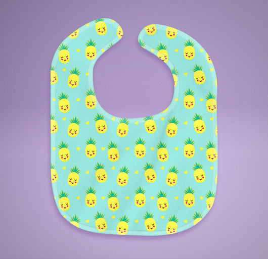 Cute Pineapple Print Baby Bib - Cotton Baby Bib [Gift Idea / Fun Present] Pineapple Gifts