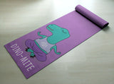 Dino-mite - Funny Yoga Mat - Purple Dinosaur - Printed, customized exercise mats with good grip (Non slip)