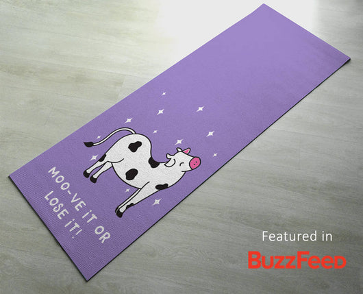 Moo-ve it or lose it! - Thick yoga mats - Printed & Customized Yoga gifts for him/her [Best exercise mats]