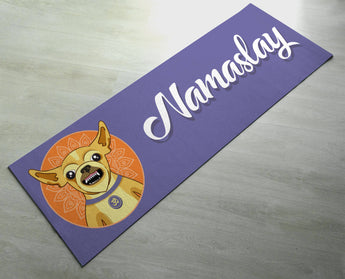 Free Shipping - Purple Printed Namaslay Dog Yoga Mat - Customized Yoga gifts for him/her - Thick & tear proof material - Green Yoga Mat
