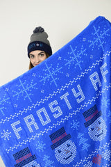 Holiday Print Cozy Blanket - Fleece Blanket - FrostyAF Snowman Blanket  - [Small / Medium / Large]