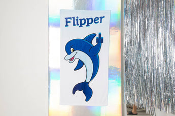Flipper Dolphin Beach Towel - Cute Dolphin Towel  - Hit The Beach In Style [Gift Idea / Fun Present] Dolphin Gifts 30”x60”