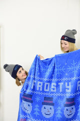Holiday Print Cozy Blanket - Fleece Blanket - FrostyAF Snowman Blanket  - [Small / Medium / Large]
