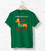 Daschund Through The Snow - Ugly Christmas Shirt - Holiday Tee Shirt