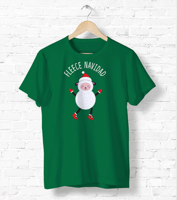 Fleece Navidad - Ugly Christmas Shirt - Holiday Tee Shirt - Cute Lamb Spanish Tee