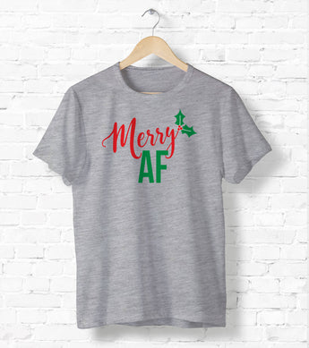 Merry AF Tee - Ugly Christmas Shirt - Holiday Tee Shirt - Cute Holiday Tee