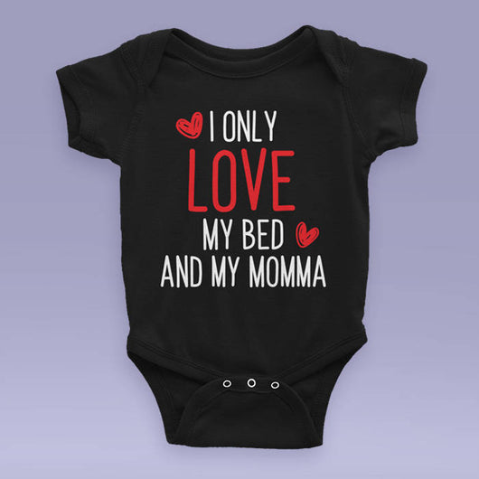 I Only Love My Bed And My Momma - God's Plan - Drake Parody Black Baby Onesie / Bodysuit