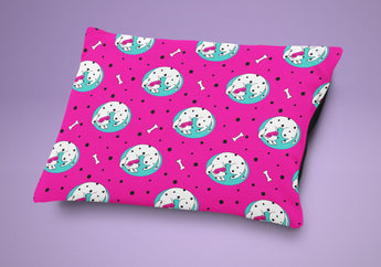 Pink Pattern Dog Bed - Life Is Ruff Dog Pillow - Cute Cushion For Your Favorite Dog