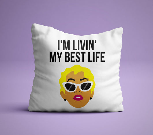 I'm Living My Best Life - Cardi B Parody Pillow - God's Plan Pillow - Funny Cardi B Gift