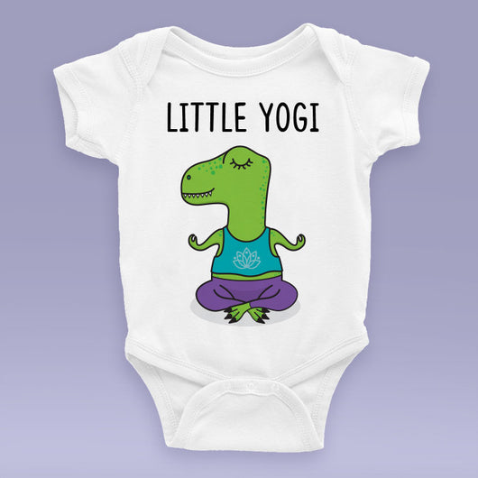 Little Yogi Dinosaur Baby Onesie / Bodysuit - Yogi Dino Baby Gift