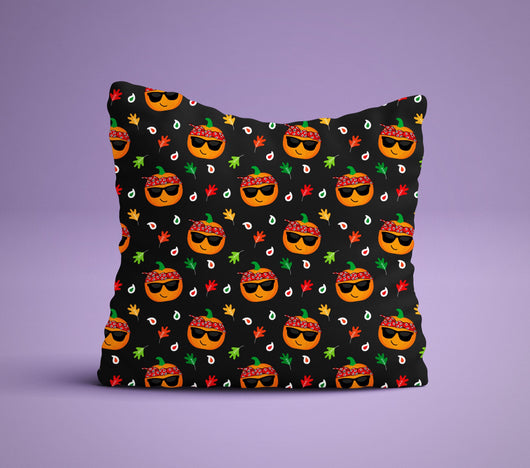 Thug Pumpkin Pillow - Perfect For Pumpkin Spice  Lovers - Cute Decorative Pillow 18x18 inches
