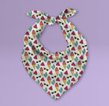 Triangle Ice Cream and Sunglasses Themed Pet Bandana - Dog Scarf or Cat Scarf - Cute Summery Inspired Print